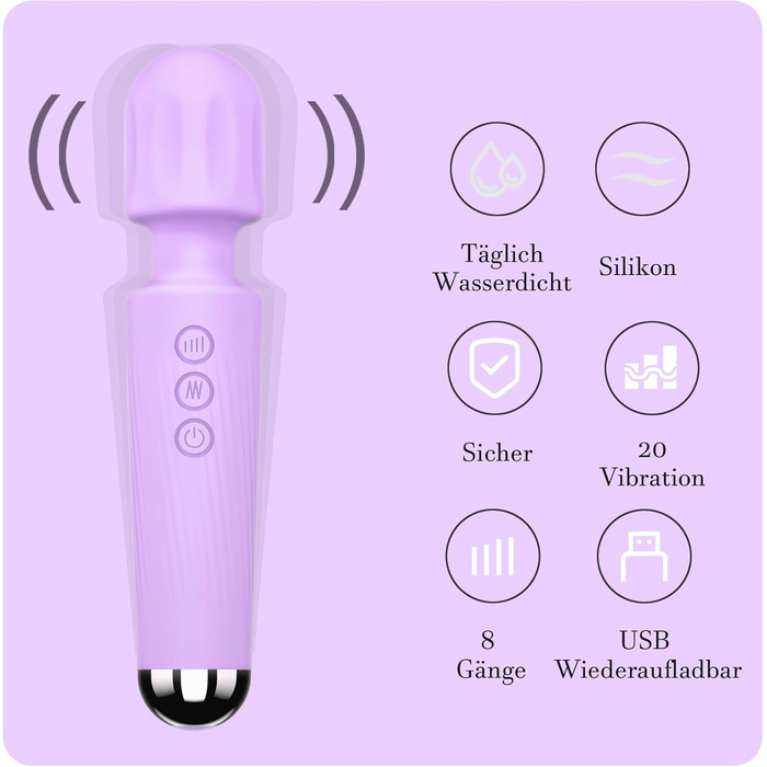 Вібратор дилда для жінок, G-spot, 8 режимів, стимуляція клітора, набір вібраторів (Рожевий, Світло-фіолетовий)