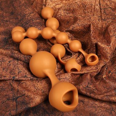 Анальні кульки з рідкого силікону Jomyu з ланцюгом для сексуальної стимуляції, анальний плаг з кільцем для утримання сперми, іграшки для секса, для чоловіків та жінок (XXL)