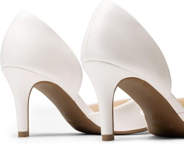Жіночі туфлі-човники DREAM PAIRS на високих шпильках, білі (розмір 36.5 EU, екошкіра PU)