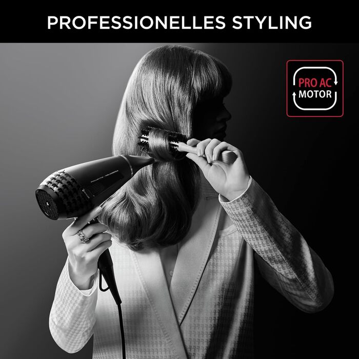 Фен для волосся Rowenta x Karl Lagerfeld K/Pro Stylist CV888L з іонізацією, професійний, чорний/червоний