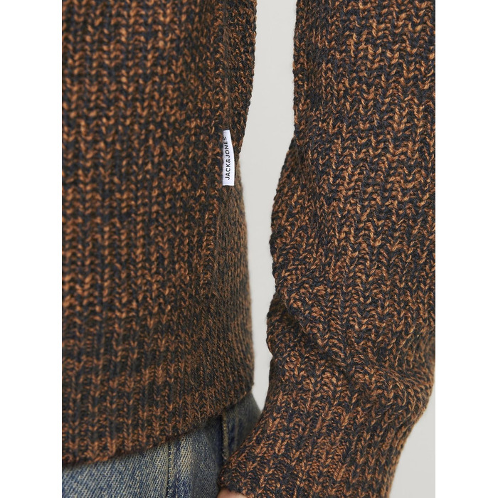 Чоловічий в'язаний светр Jack & Jones Jjelewis з круглим вирізом, колір Mocha Bisque