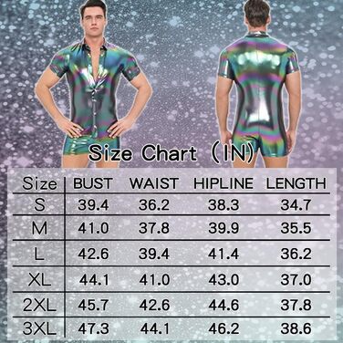 Чоловічий боді Landofgenie з металевим блиском, короткі рукави, комбінезон на бретелях (чорний, L)