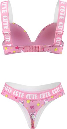 Піжамний комплект LittleForBig для жінок: топ-камізол та танга з бюстгальтером-бралеткою, спортивний стиль, рожевий, XL