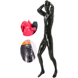 Латексний костюм з латексним комбінезоном, фетиш-костюм для чоловіків, чорний, XXXL