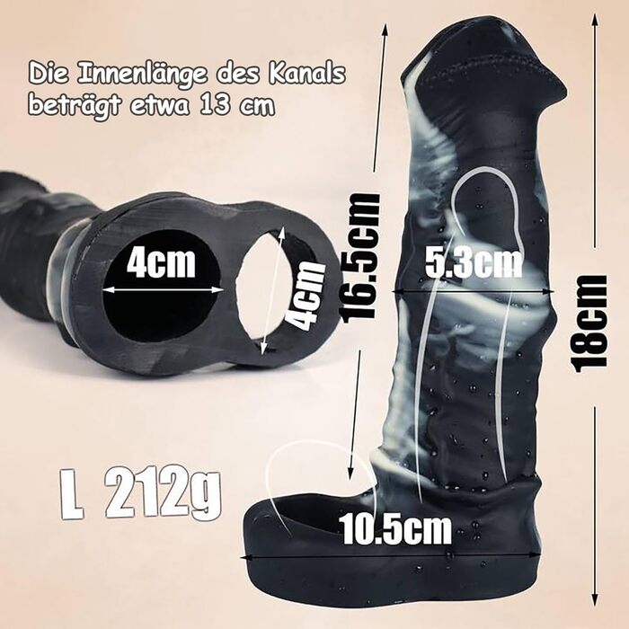 Реалістичний дилда у вигляді коня з мошонкою та венами, силіконовий пеніс-чохол для чоловіків, чорний, L