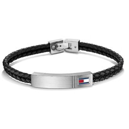 Шкіряний браслет чоловічий Tommy Hilfiger чорного кольору, модель 2701010