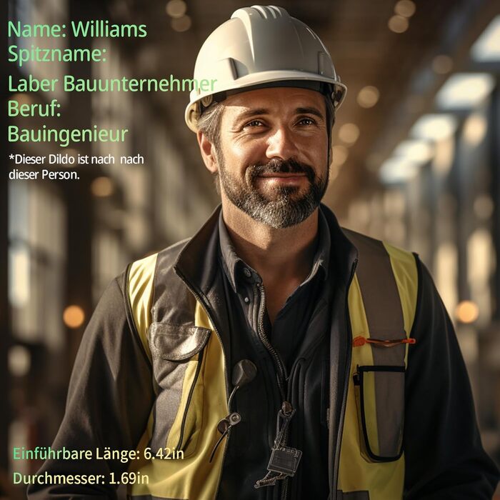 Реалістичний дилда, 20.7 см, з матеріалу, сумісного з тілом, для жінок, з присоском, Williams