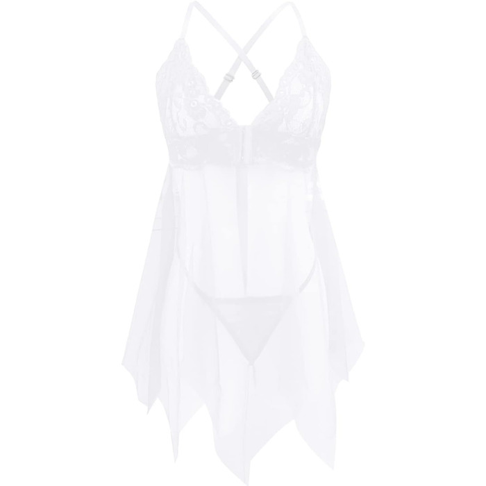 Сукня-бабідол WILLBEST фіолетового кольору з мереживом, вільний розмір, сексуальний комплект білизни з бюстгальтером та стрінгами, великі розміри, костюм (XL)