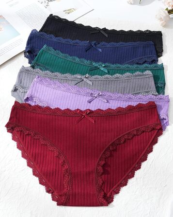 Сліпекс жіночі труси Levao 6 шт. бавовна мереживо дихаючі, комплект трусиків для жінок, S-XXL, 6 кольорів