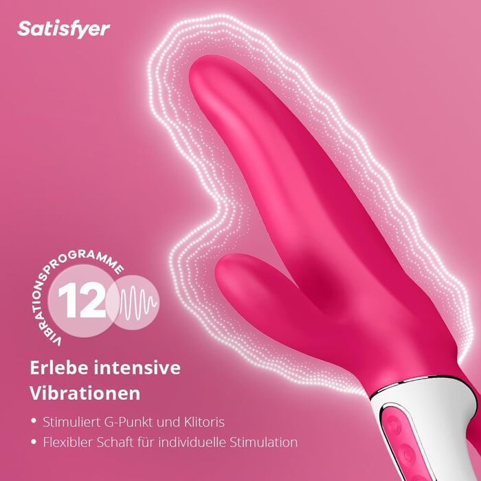 Вібратор Satisfyer Mr. Rabbit | Стимулятор G-точки та клітора | 12 режимів вібрації | Іграшка для дорослих для жінок | Водостійкий (IPX7) | З перезаряджанням