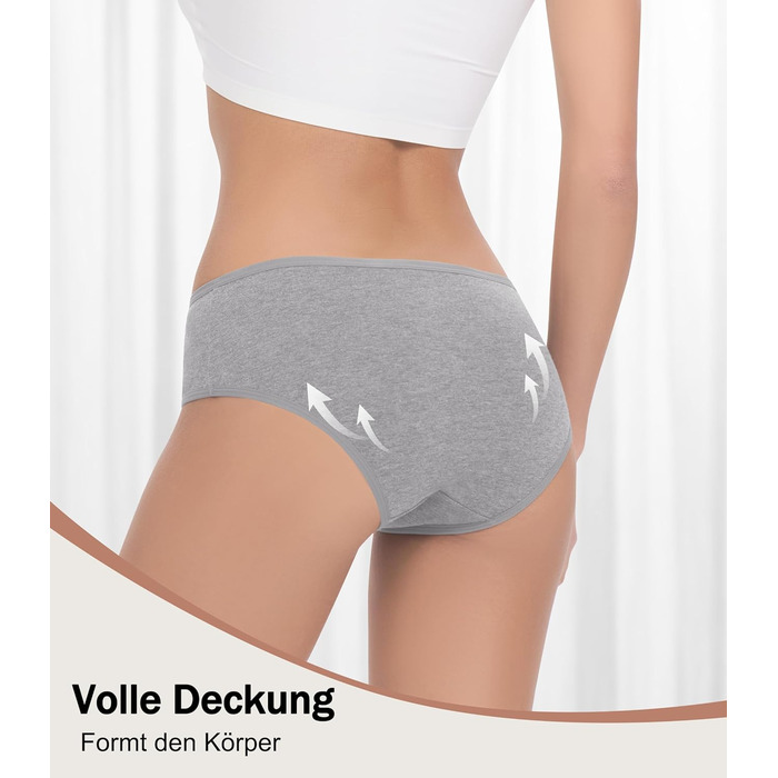 Бобель Женские трусы-слипы 5 шт. в упаковке, хлопковые, дышащие, мягкие, эластичные (S-XXL) (L, Multicolor06)