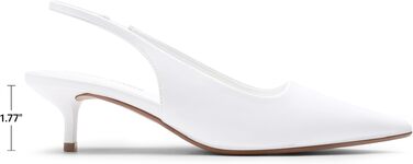 Жіночі туфлі-човники Dream Pairs на низьких підборах з відкритою п'ятою (slingback), білі, розмір 43 EU