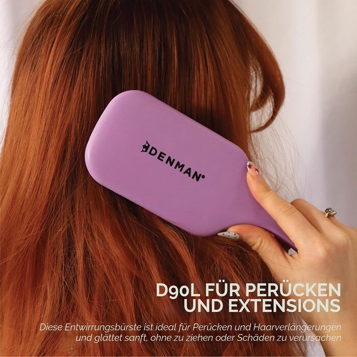 Щітка-розплутувач для волосся Denman Tangle Tamer Ultra D90L для кучерявого та натурального волосся, фіолетова