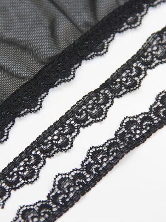 Маска для очей Quizzhe з мереживом - сексуальна маска для сну, косплей, Хелловін, Валентинка (чорна)