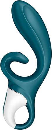 Satisfyer Hug Me Connect: Вібратор для клітора та G-точки з Bluetooth-керуванням (блакитно-сірий)