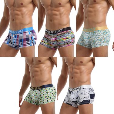 Чоловічі Тонкі Шорти-Сліпи Карен Спейс з Малюнком, Зручні Еластичні Шорти-Сліпи, 5 шт. в Упаковці