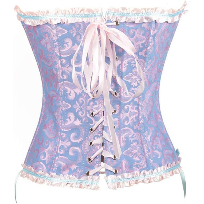 Кросет-корсаж для жінок з великою грудьми, бюстіє, топ-корсаж з атласу з квітковим принтом, 4XL, ліловий колір