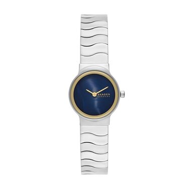 Жіночий кварцовий годинник Skagen Freja Lille (26 мм), золотистий з чорним циферблатом, сталевий або шкіряний ремінець