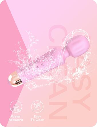 JOYANY Масажер для тіла – 3 години роботи від акумулятора, тихий та потужний мотор, водонепроникний, функція пам'яті, 20 режимів вібрації, 8 швидкостей – набір силіконових вібраторів для розслаблення м'язів (фіолетовий, рожевий)