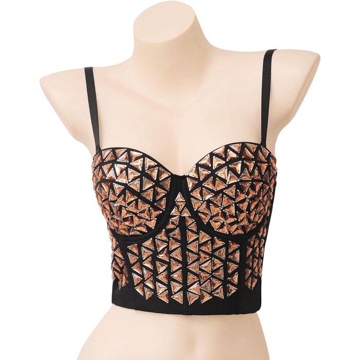 Жіночий топ-корсет Royal Smeela з блискітками, на тонких бретелях, бюстгальтер, золотий колір