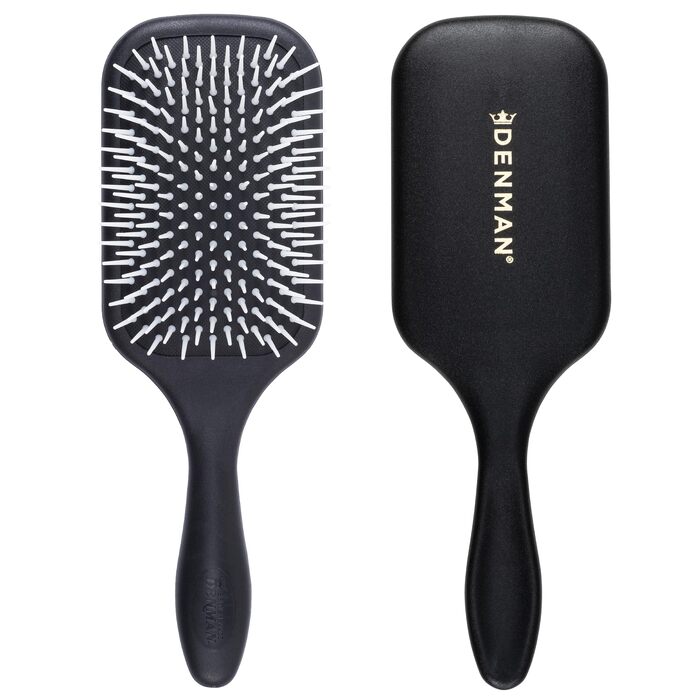 Масажна щітка для волосся Denman D38 Paddle Brush для розплутування та стайлінгу вологого і сухого волосся (будь-який тип: кучеряве, пряме, густе), чорна