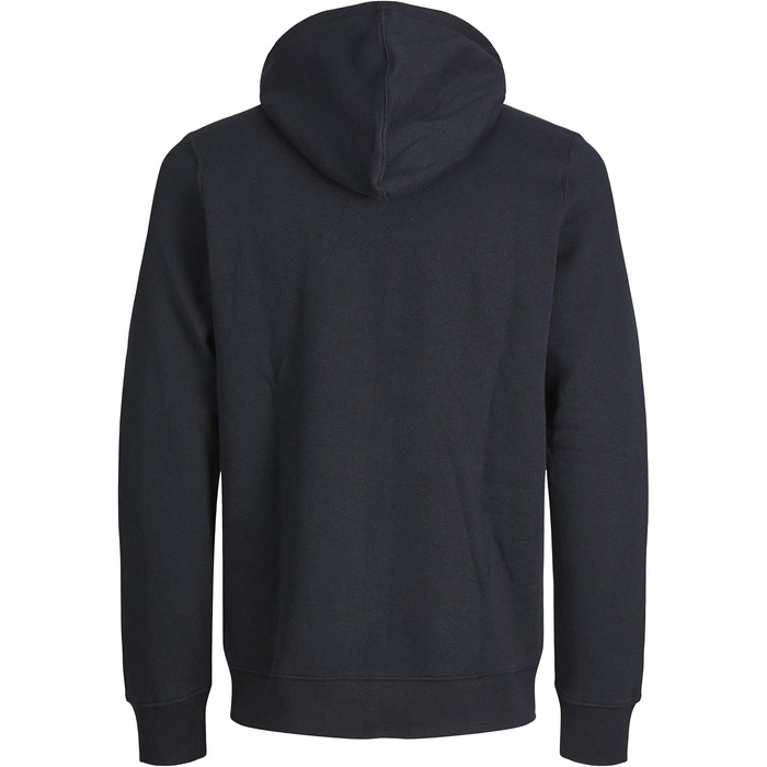 Чоловіча худі на блискавці JACK & JONES одноколірна чорна, розмір XL