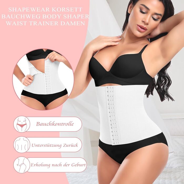 Корсет для талії жіночий, вашіть трейнер, модель #2, білий, 3XL