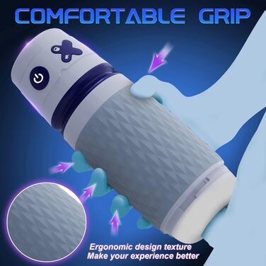 Секс-іграшка для чоловіків Eanatoys Masturbieren: 3 соски, 4 вібратори, реалістична вагіна, імітація оргазму, сірий колір