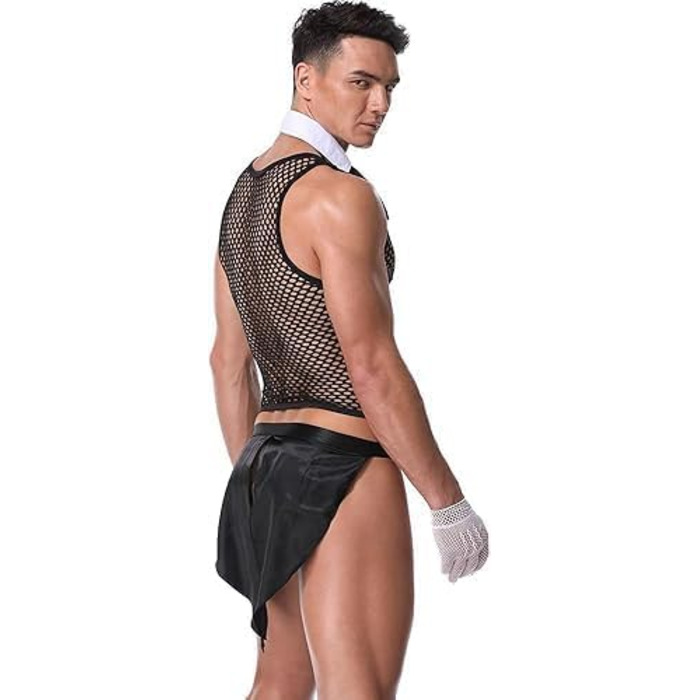 Сексуальна спідня білизна для чоловіків: комплекти, комбінезони для клубів, костюми офіціантів. Костюми для косплею, аксесуари з шнурком. Розмір універсальний