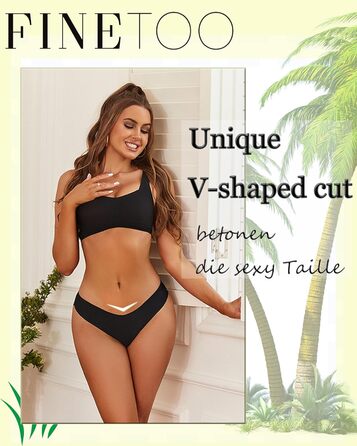 Набір трусиків FINETOO з 6 шт. - безшовні, мереживні, з низькою талією, S-XL