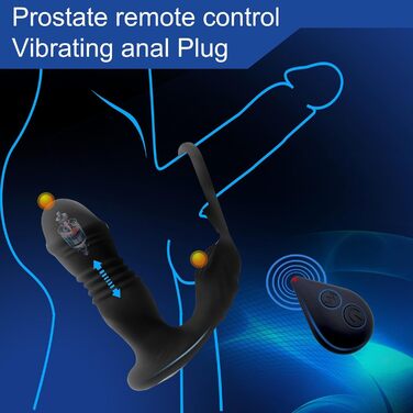 Масажер простати ChicLSQ: вібраційний анальний масажер з кільцем для чоловіків, 10 режимів