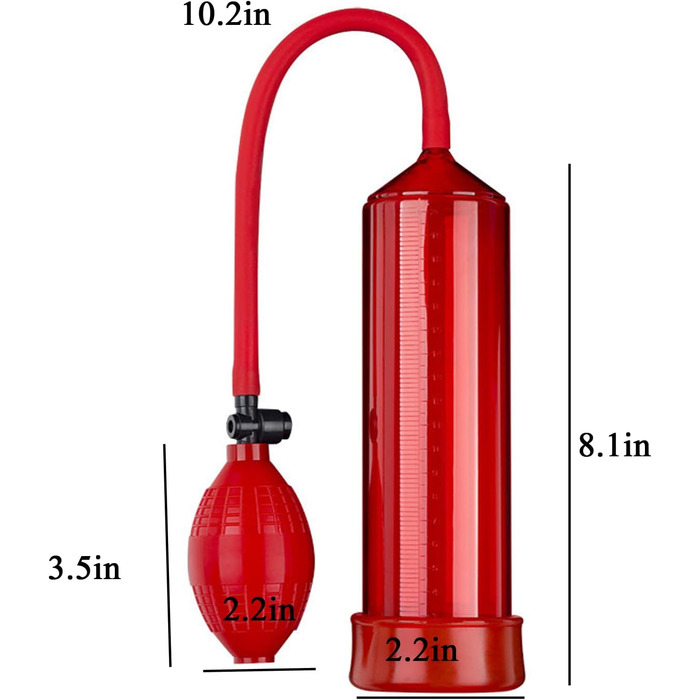 Ручний пеніс-насос TRQOYTU з мірною шкалою та помпою. Тренажер для стимуляції та збільшення пеніса. Іграшка для дорослих.