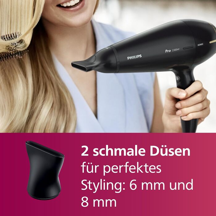 Професійний фен для волосся Philips Prestige Pro HPS920/00, 2300 Вт, з 2 насадками для стайлінгу