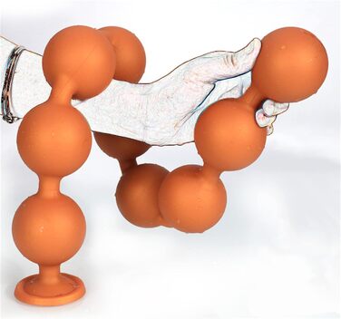 Анальні кульки Jinqian Silikon з 9 кульок, стимулятор G-точки, анальний дилататор, SM-іграшка для жінок та чоловіків (S-45 см, Ø 4 см)