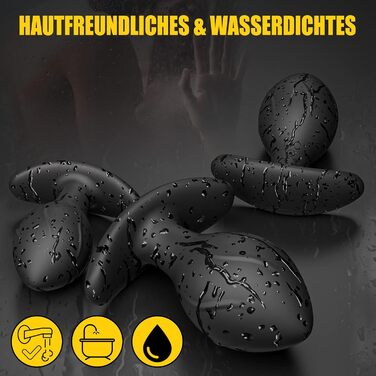 Набір анальних пробок Meeteel (4 шт.) з силікону з 12 режимами вібрації та 3 розмірами. Підходить для чоловіків та жінок, стимуляція простати.