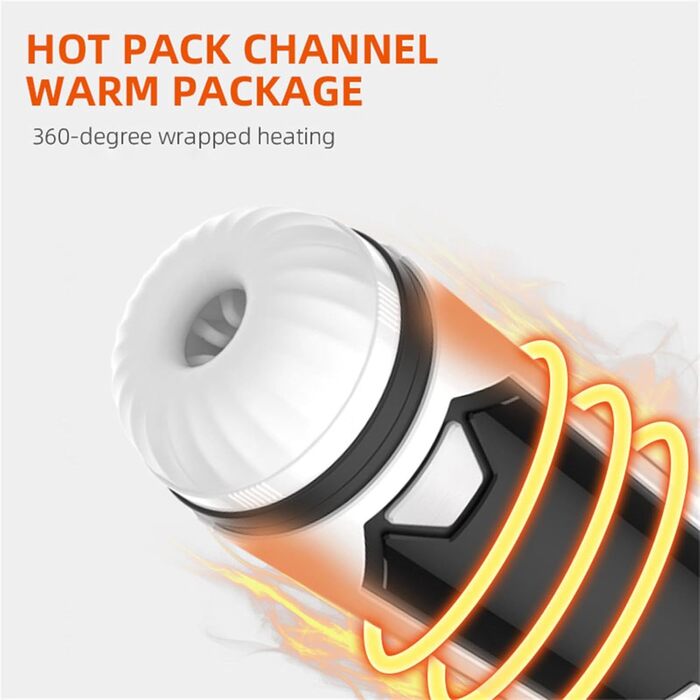 Електричний масажер для чоловіків з функцією нагріву та телескопічним дизайном