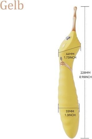 Вібратор для жінок Jpscor G Punkt з 10 режимами - подвійний, стимулятор клітора з 2 насадки, високочастотний вібратор для дорослих (жовтий)