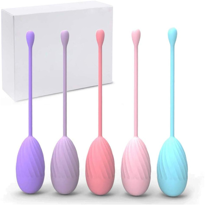 М'ячики для тренування м'язів тазу (5 шт.) для жінок – для контролю сечовипускання та вправ для м'язів тазу – повний набір для початківців та досвідчених