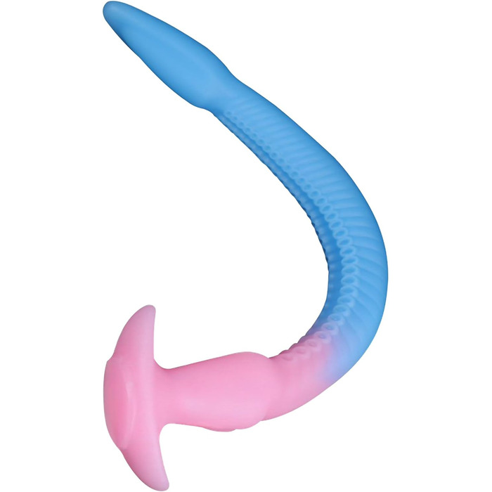 Анальний дилда з силікону Amazbee Tentakel Oktopus XXL, довгий, з підставкою, для пар, блакитний