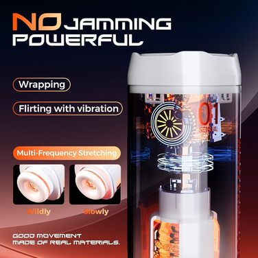 Електричний мастурбатор JFRong для чоловіків з 10 телескопічними та 10 ротаційними режимами, 3D-вагіна, стимулятор пеніса, чаша для мастурбації