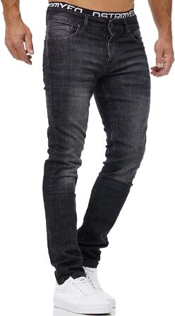 Чоловічі джинси MERISH Slim Fit з ефектом Stretch, дизайнерські денімові штани, чорні (42W / 32L, арт. 9148-2100)