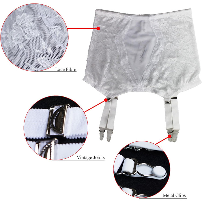 Гурток для шкарпеток TVRtyle з високою талією, 4 ремінці, металеві пряжки, пояс для шкарпеток (білий, L)