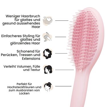 Щітка для волосся Tangle Teezer The Ultimate Styler для перук, нарощеного волосся та екстензій, рожева (Millennial Pink) — для об'єму, блиску та розчісування кучерів