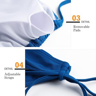 Бікіні жіноче з V-подібним вирізом, трикутник, сексуальне, низька талія, купальник, двочастинний, Pawenblau (L)