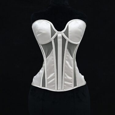 Жіночий корсетний топ у готичному стилі: корсаж на Хелловін, вінтаж, середньовіччя, стеampunk, ренесанс. Формуючий бандаж, сріблястий XL
