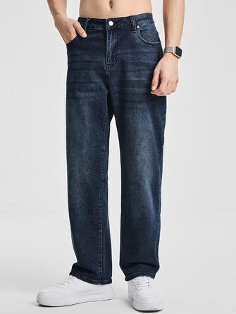 Чоловічі джинси Elegancity Baggy Stretch — широкі штани в стилі Y2K Streetwear, Loose Fit, темно-сині, розмір XXL