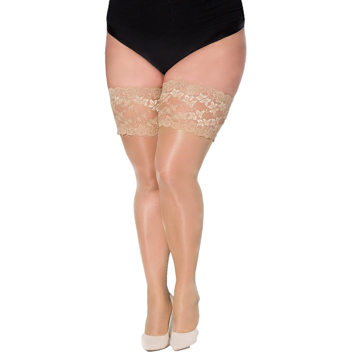 Спідниця-халтер Legg Story для жінок, великі розміри (XXL), мереживо, силіконові смуги, білий (T9/10, Natur)