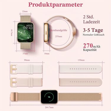 Смарт-годинник I52 Smartwatch (Gold) — водонепроникний розумний годинник з функціями моніторингу здоров'я, золотий
