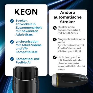 KEON Автоматичний мастурбатор для чоловіків з сумісним Stroker PowerBlow – Інтерактивний контент – Мастурбація для чоловіків – Без рук – Регульована довжина удару KEON