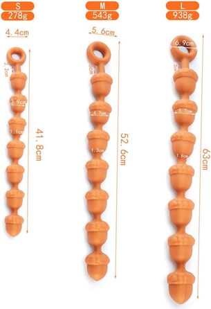 Анальні кульки з силікону NAIXBTY Extra Lang (7 кульок) з ланцюгом, анальні пробки, для чоловіків та жінок